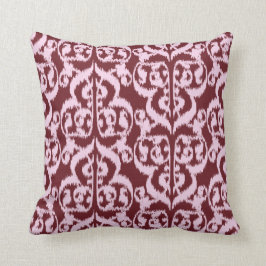 Ikat Moorish Damask - Bourgogne en roze Kussen