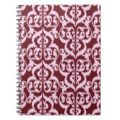 Ikat Moorish Damask - Bourgogne en roze Notitieboek (Voorkant)