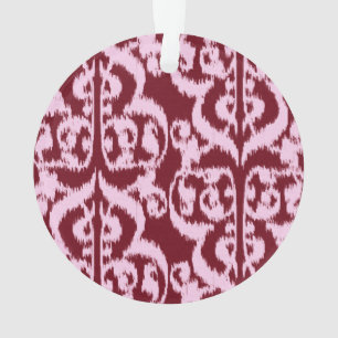 Ikat Moorish Damask - Bourgogne en roze. Ornament