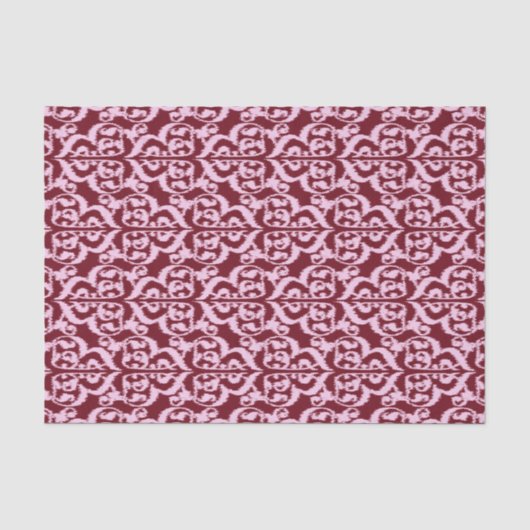 Ikat Moorish Damask - Bourgogne en roze. Tissuepapier (Voorkant)