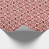 Ikat Moorish Damask - donkerrood en wit Cadeaupapier (Hoek)