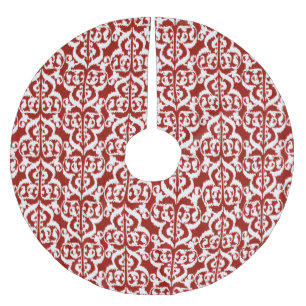 Ikat Moorish Damask - donkerrood en wit Kerstboom Rok