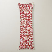 Ikat Moorish Damask - donkerrood en wit Lichaamskussen (Achterkant (Verticaal))