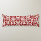 Ikat Moorish Damask - donkerrood en wit Lichaamskussen (Voorkant)