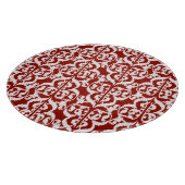 Ikat Moorish Damask - donkerrood en wit Snijplank (Hoek)