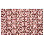 Ikat Moorish Damask - donkerrood en wit Stof (Fat Quarter)