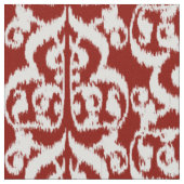 Ikat Moorish Damask - donkerrood en wit Stof (Close Up)
