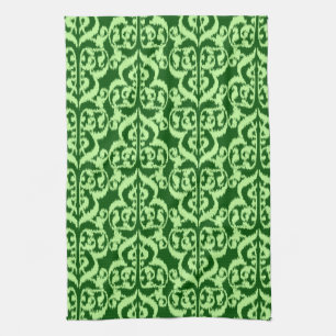 Ikat Moorish Damask - groen voor dennenhout en ner Theedoek