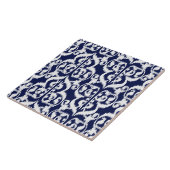 Ikat Moorish Damask - indigo en white Tegeltje (Zijkant)