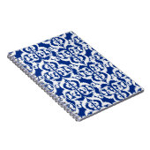 Ikat Moorish Damask - kobalt blauw en wit Notitieboek (Rechterzijde)