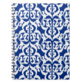 Ikat Moorish Damask - kobalt blauw en wit Notitieboek (Voorkant)