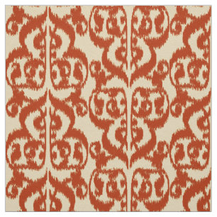 Ikat Moorish Damask - Mandarin oranje Stof