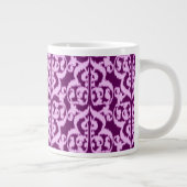 Ikat Moorish Damask - paars en orchidee Bone China Grote Koffiekop (Rechts)