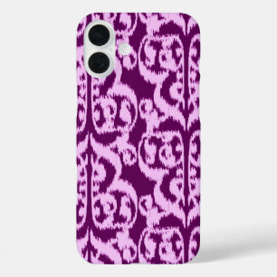 Ikat Moorish Damask - paars en orchidee iPhone 16 Plus Hoesje