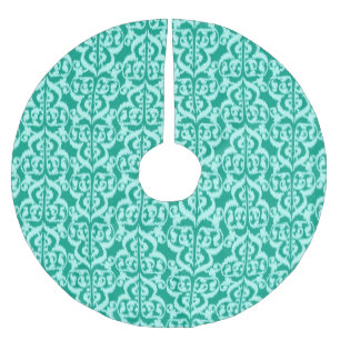 Ikat Moorish Damask - peace ock en aqua Kerstboom Rok