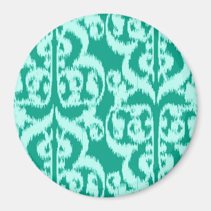 Ikat Moorish Damask - peace ock en aqua Magneet