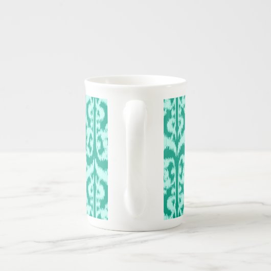 Ikat Moorish Damask - peace ock en aqua Porselein Kop (Achterkant)