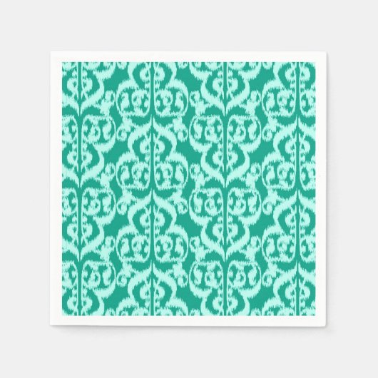 Ikat Moorish Damask - peace ock en aqua Servetten (Voorkant)