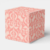 Ikat Moorish Damask - perzik en koraalroze Bedankdoosjes (Achterkant)