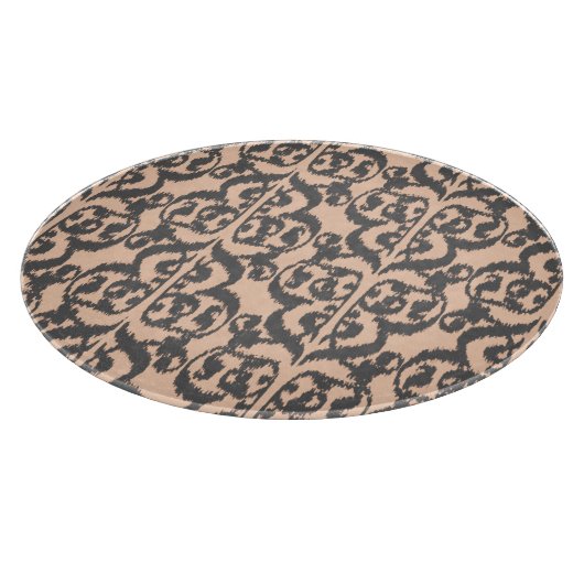 Ikat Moorish Damask - perzikkleurig en koolgrijs Snijplank (Hoek)