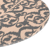 Ikat Moorish Damask - perzikkleurig en koolgrijs Snijplank (Hoek)