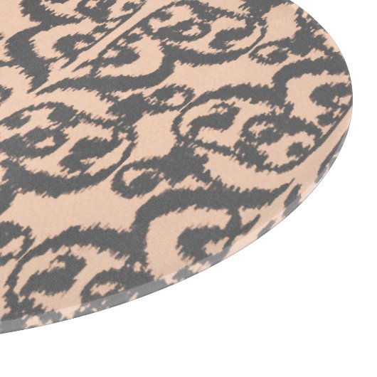 Ikat Moorish Damask - perzikkleurig en koolgrijs Snijplank (Hoek)