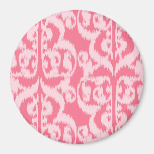 Ikat Moorish Damask - schaduwen van koraalroze Magneet