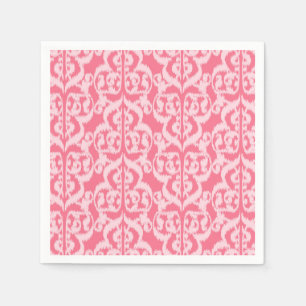 Ikat Moorish Damask - schaduwen van koraalroze Servet