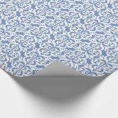 Ikat Moorish Damask - sky blue en white Cadeaupapier (Hoek)