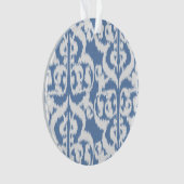 Ikat Moorish Damask - sky blue en white Ornament (voorkant)
