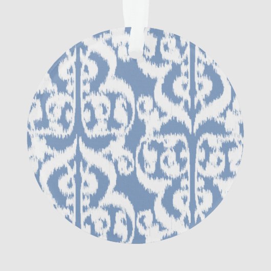 Ikat Moorish Damask - sky blue en white Ornament (achterkant)