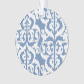 Ikat Moorish Damask - sky blue en white Ornament (voorkant)