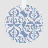 Ikat Moorish Damask - sky blue en white Ornament (voorkant)
