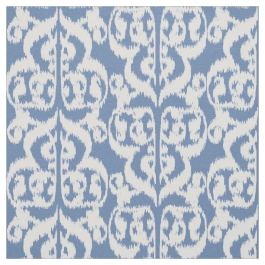 Ikat Moorish Damask - sky blue en white Stof (Swatch)