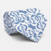 Ikat Moorish Damask - sky blue en white Stropdas (Opgerold)