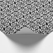 Ikat Moorish Damask - wit en zwart Cadeaupapier (Hoek)