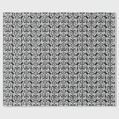 Ikat Moorish Damask - wit en zwart Cadeaupapier (Vlak)