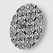 Ikat Moorish Damask - wit en zwart Grote Klok (Hoek)