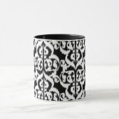 Ikat Moorish Damask - wit en zwart Mok (Midden)