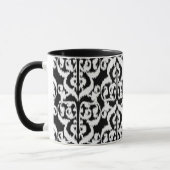 Ikat Moorish Damask - wit en zwart Mok (Links)