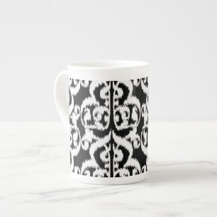 Ikat Moorish Damask - wit en zwart Porselein Kop