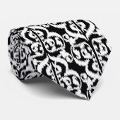 Ikat Moorish Damask - wit en zwart Stropdas (Opgerold)