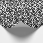 Ikat Moorish Damask - zwart-wit Cadeaupapier (Hoek)