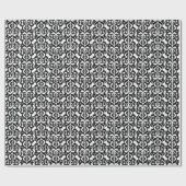 Ikat Moorish Damask - zwart-wit Cadeaupapier (Vlak)