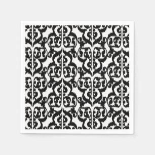Ikat Moorish Damask - zwart-wit Servetten