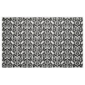Ikat Moorish Damask - zwart-wit Stof (Fat Quarter)