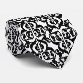 Ikat Moorish Damask - zwart-wit Stropdas (Opgerold)