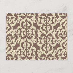 Ikat Moorse Damast - beige en taupe Briefkaart
