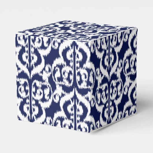 Ikat Moorse damast - indigo en wit Bedankdoosjes (Voorkant Zijde)