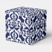 Ikat Moorse damast - indigo en wit Bedankdoosjes (Achterkant)